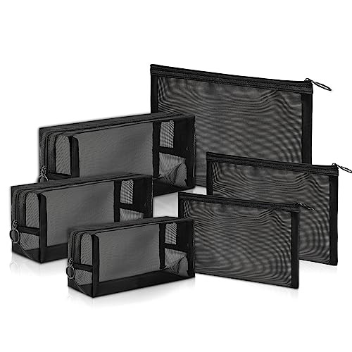 Mesh pouch,Mesh Cosmetic Bag Portable Makeup Pouch Travel Toiletry Bag for