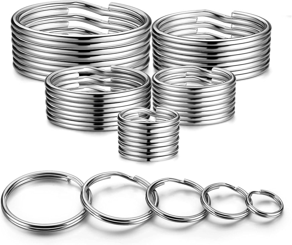 Key Rings Stainless Steel Assortment Heavy Duty Split Key Ring Loops in Small