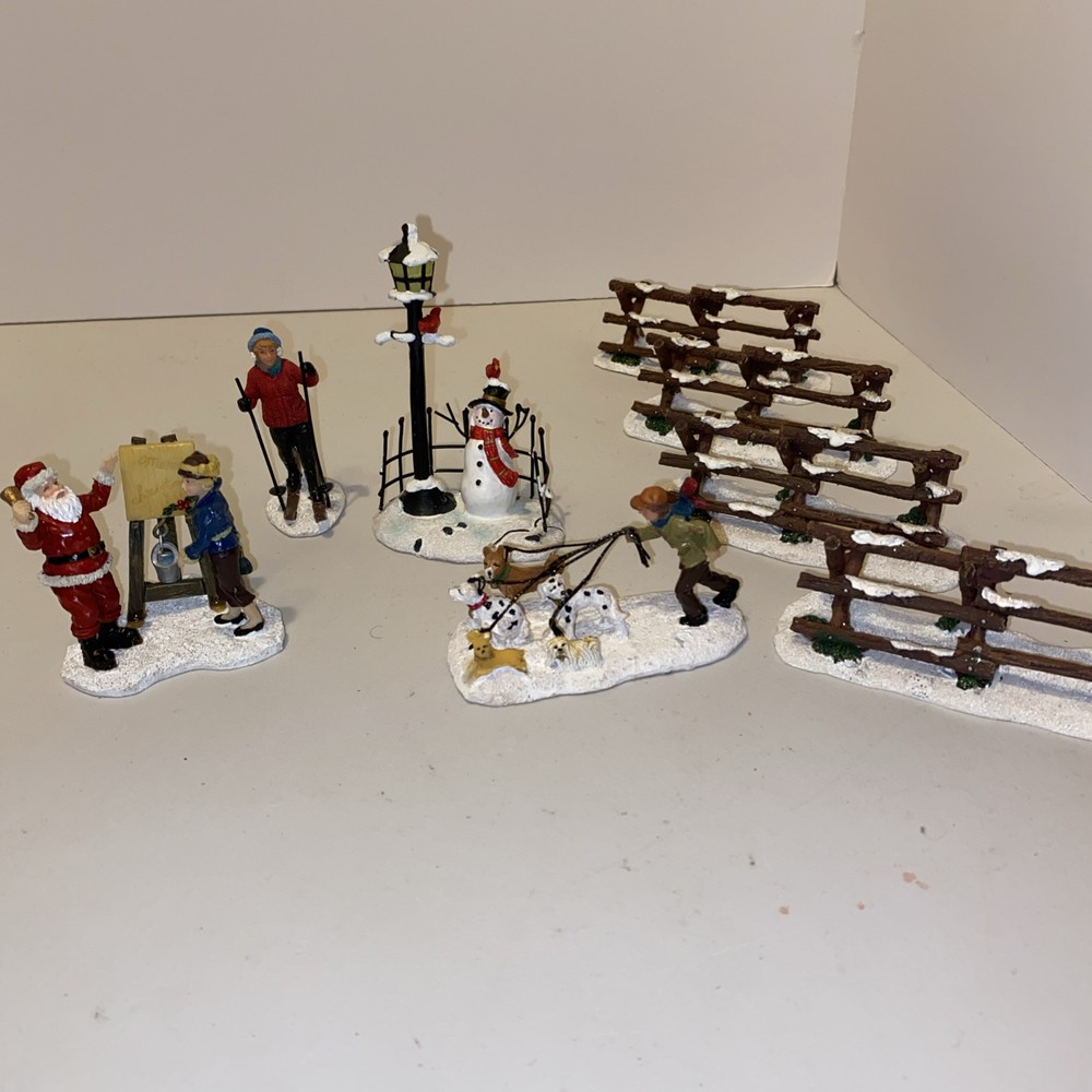 Snowman Lamp Post with Dog Walker and Fence for St Nicholas Square  