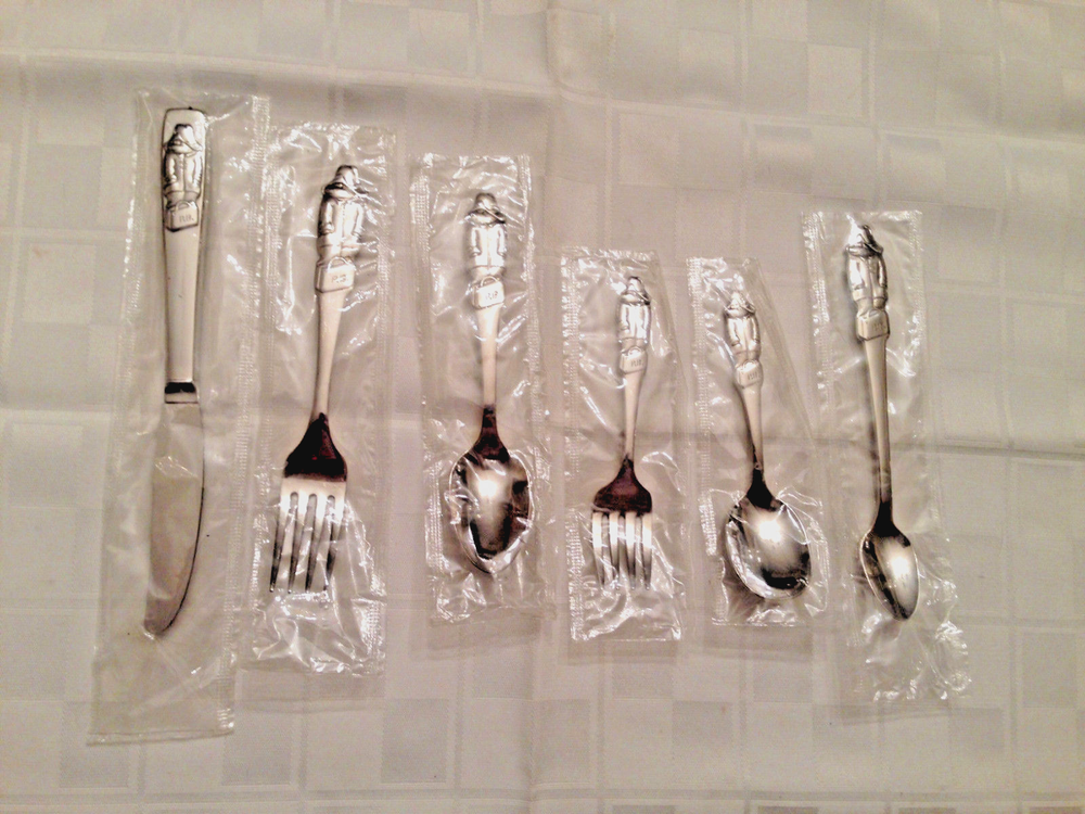 6 PC. ONEIDA PADDINGTON BEAR STAINLESS YOUTH INFANT TODDLER SILVERWARE FLATWARE
