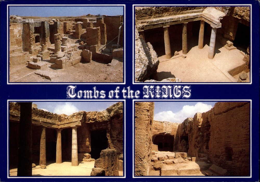 Tombs of the Kings Paphos Cyprus vintage postcard d709