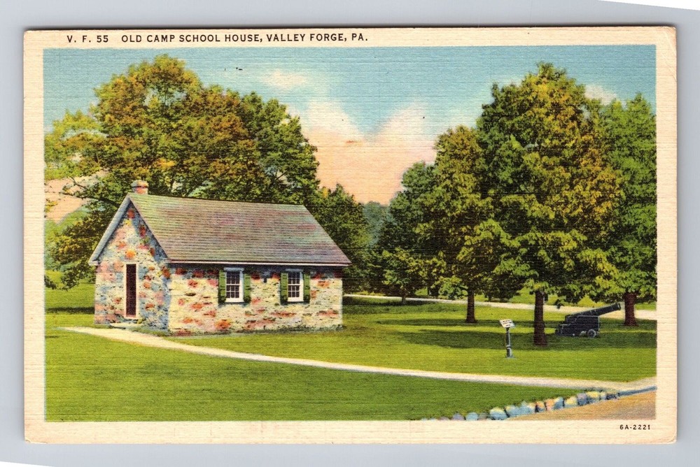 Valley Forge PA-Pennsylvania, Old Camp School House, Antique, Vintage Postcard