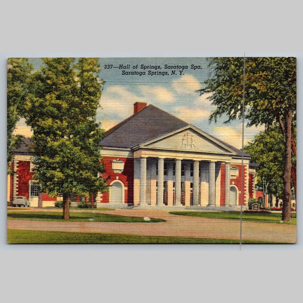 Postcard Hall of Springs Saratoga Spa NY Architecture