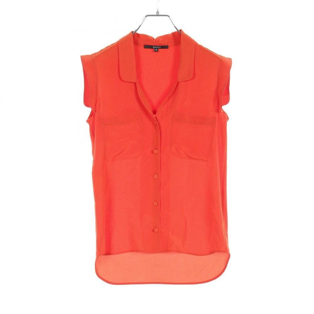 GUCCI sleeveless silk blouse in orange size 36 pre-owned