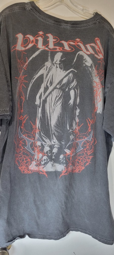 Vitriol Men's 2XL Angel Gabriel Graphic Print Stone Washed Black T-Shirt