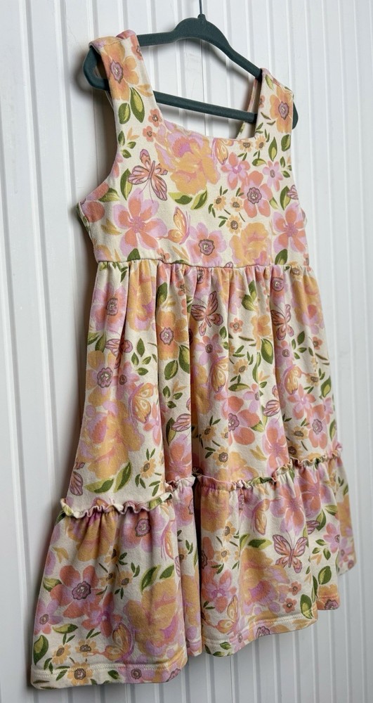 Flapdoodles Girls 6 Cotton Floral Print Tiered Dress Spring Easter Church Summer
