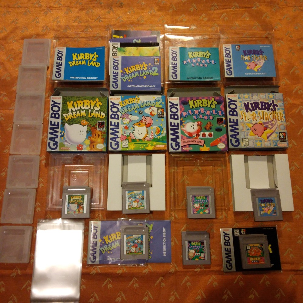 Gameboy Kirby's Dream Land, Dream Land 2, Pinball Land, Star Stacker, Block ball