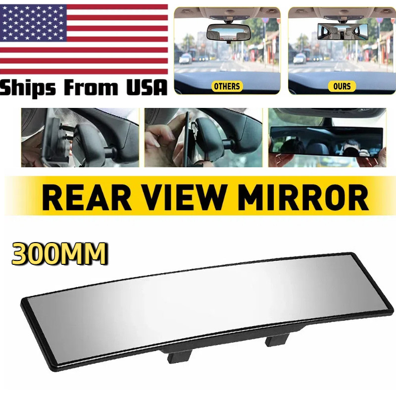 Universal Car Rearview Mirror Anti-glare 300MM Rear View Wide Angle Convex Clear