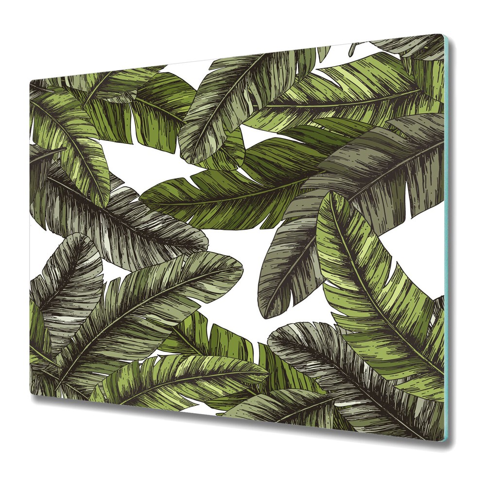 Glass Kitchen Worktop Saver Kitchen Banana Green Leaves jungle 60x52