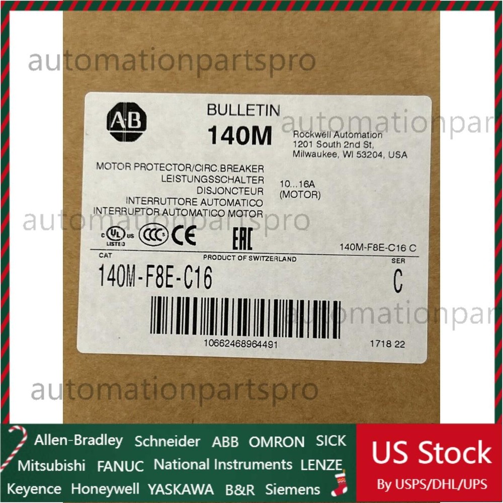 140MF8EC16 Allen-Bradley 140M-F8E-C16 Motor Protector/circ Breaker NEW