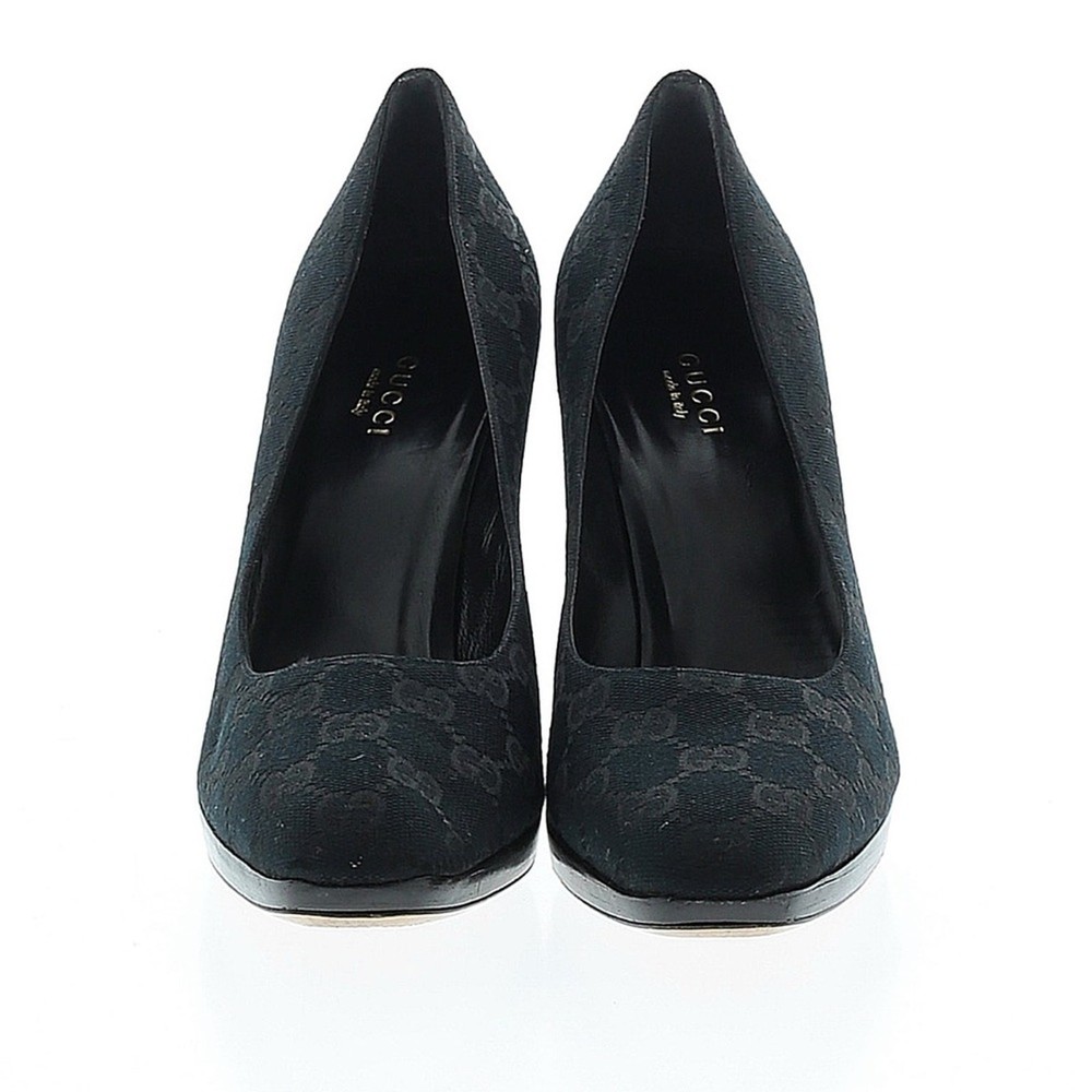 Gucci GG Monogram Black Platform Heels EU 39 with Box and Dust Bag