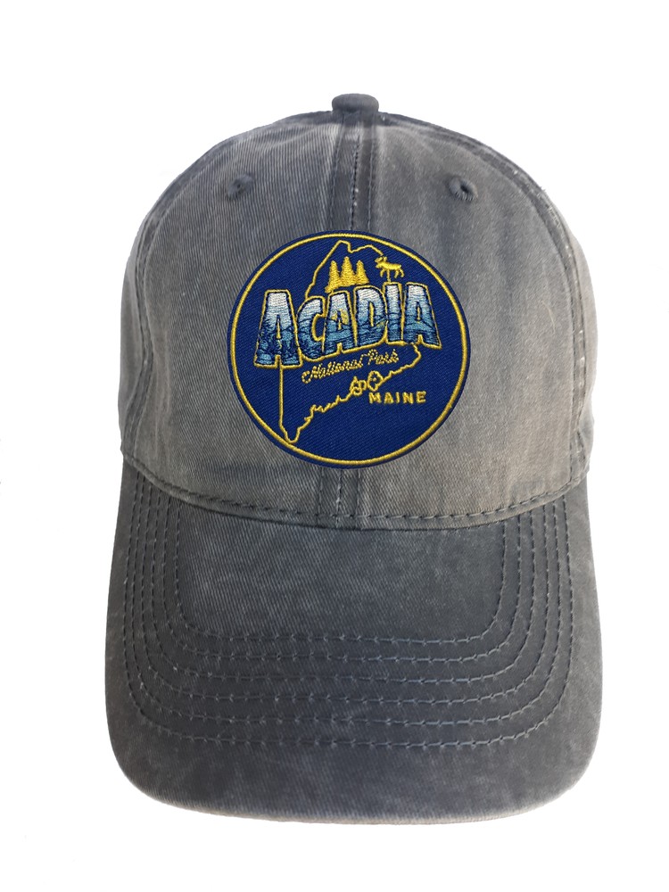 Acadia, Maine Adjustable Curved Bill Strap Back Dad Hat Baseball Cap-image