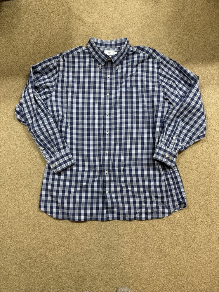 Southern Tide Navy Plaid Button Up Shirt Men’s XXL