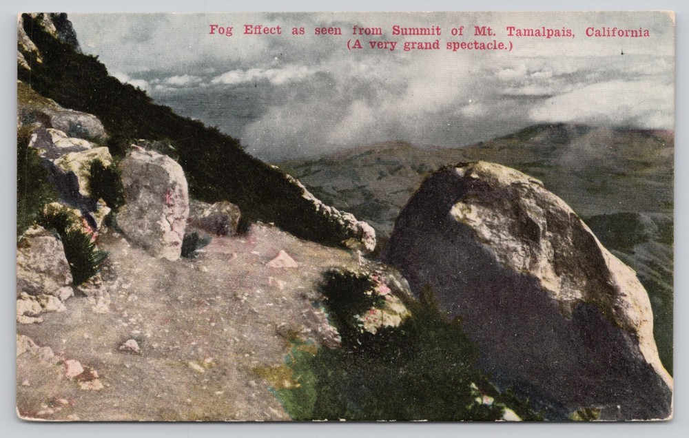 Mt. Tamalpais Summit California Fog Effect Divided Back Postcard Unposted