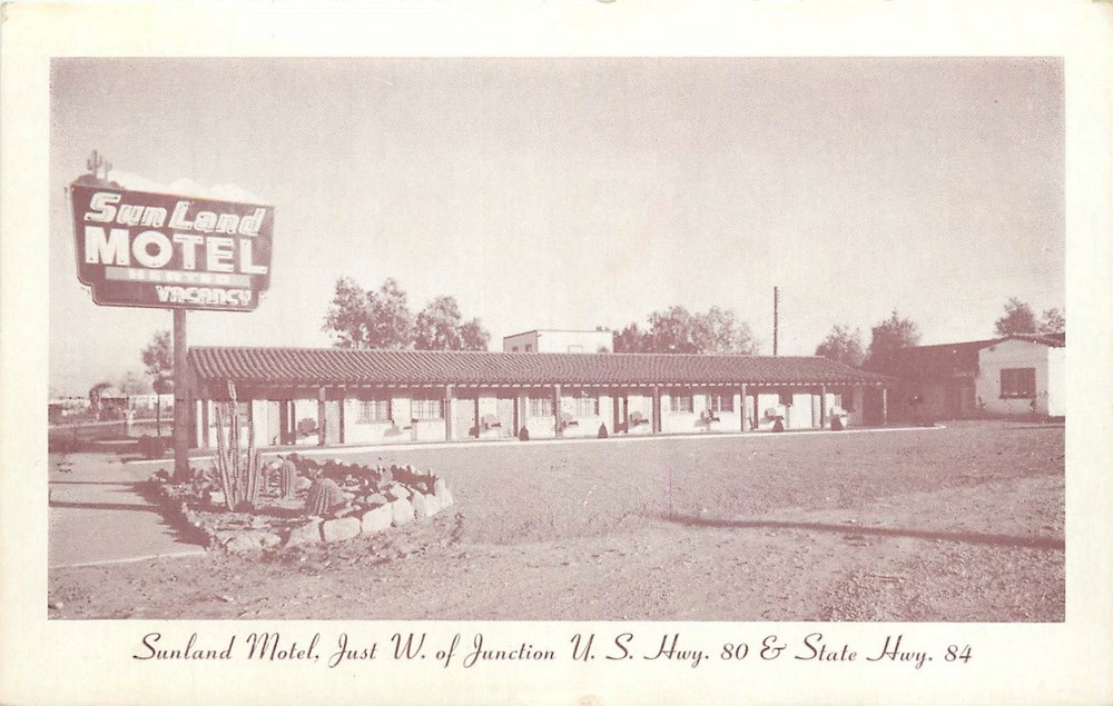 1940s Tucson Arizona Sunland Motel occupation Postcard 26-2778
