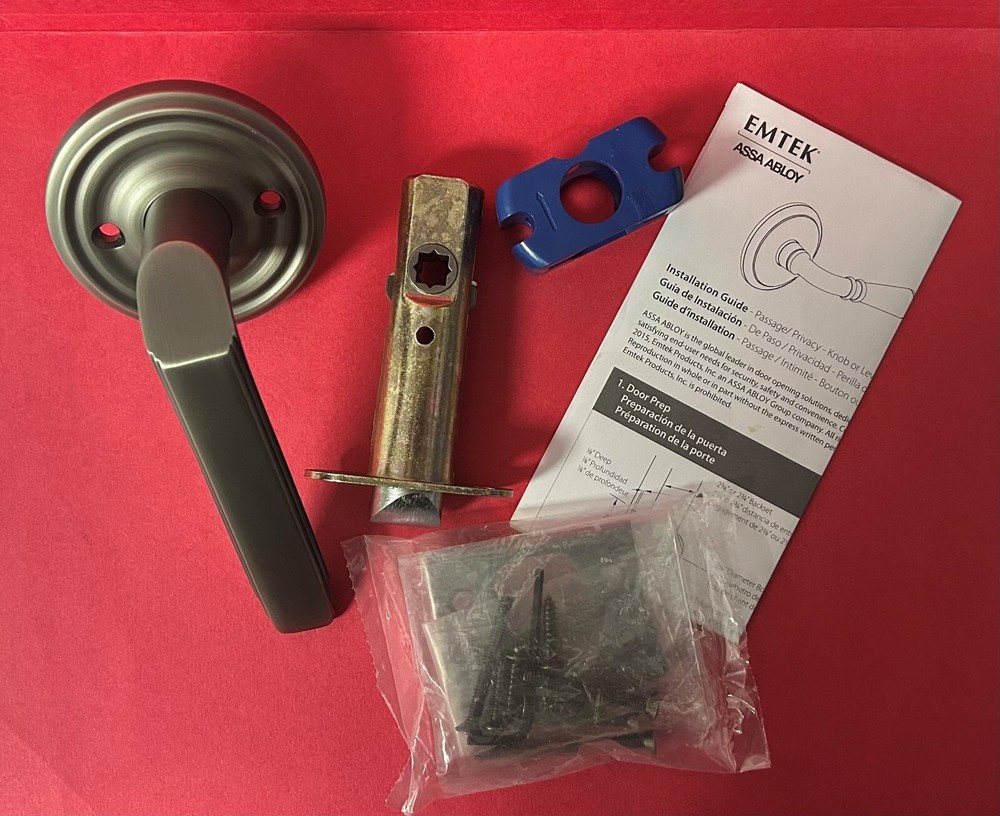 Emtek Assa Alloy Lever 8100 Milano Left Handed US19 Interior Only