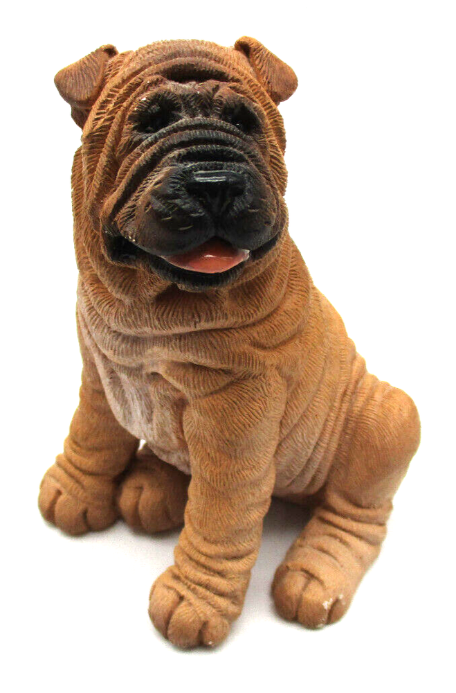 Signed Vintage Don James Shar Pei Dog Figurine 4 1/2'' High 1980s