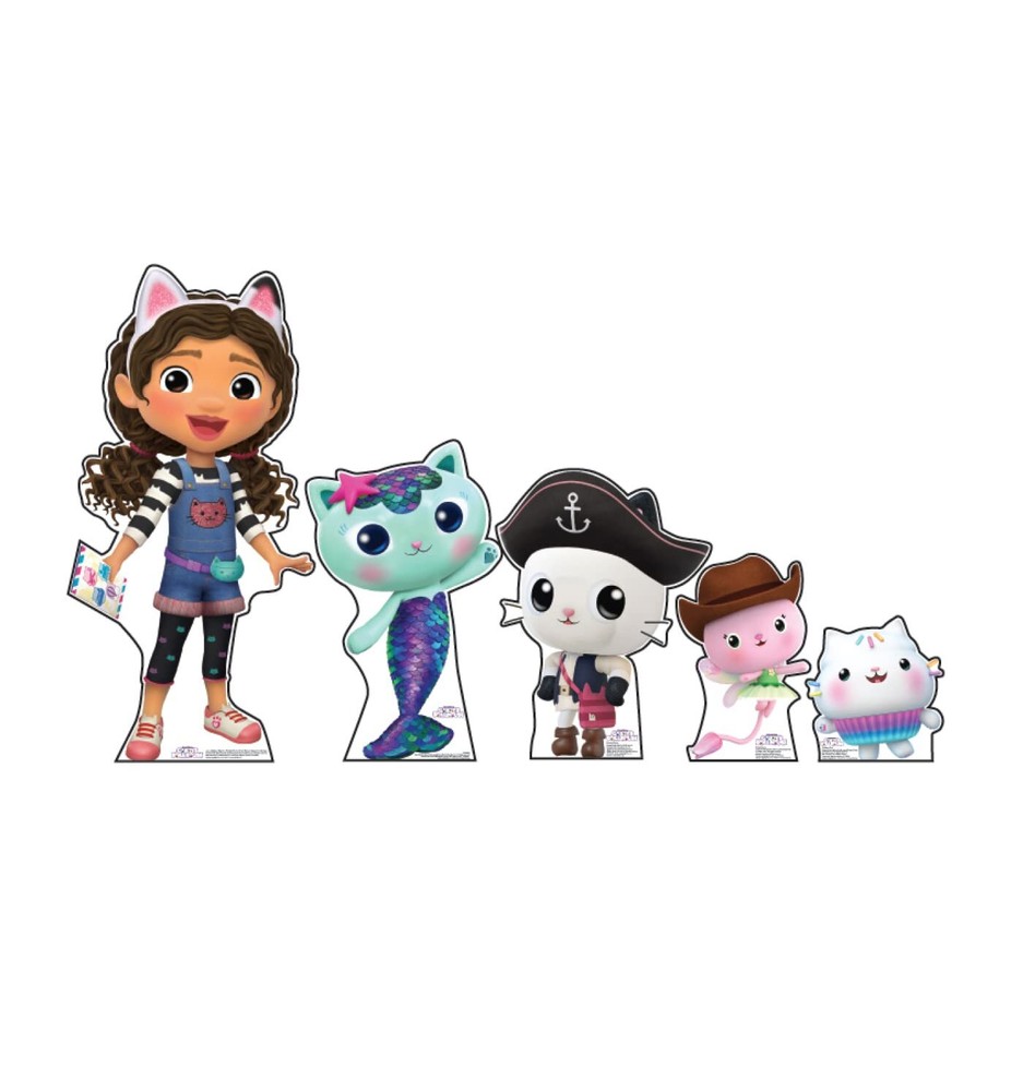 Gabby, Mercat, Pandy Paws, Kitty Fairy, Cakery Cat Group Cardboard Cutout