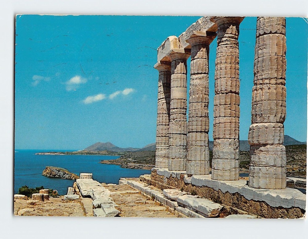 Postcard Temple of Poseidon Sounion Greece