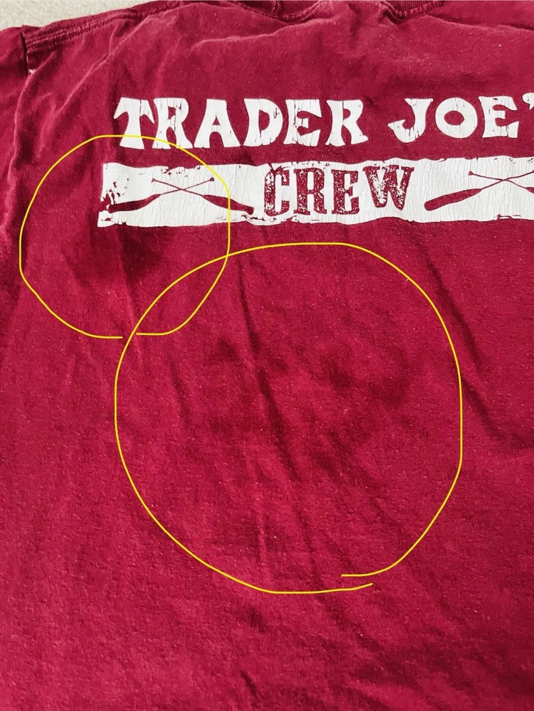 Maroon Trader Joe's Crew Short Sleeve T Shirt Unisex Medium 100% Cotton