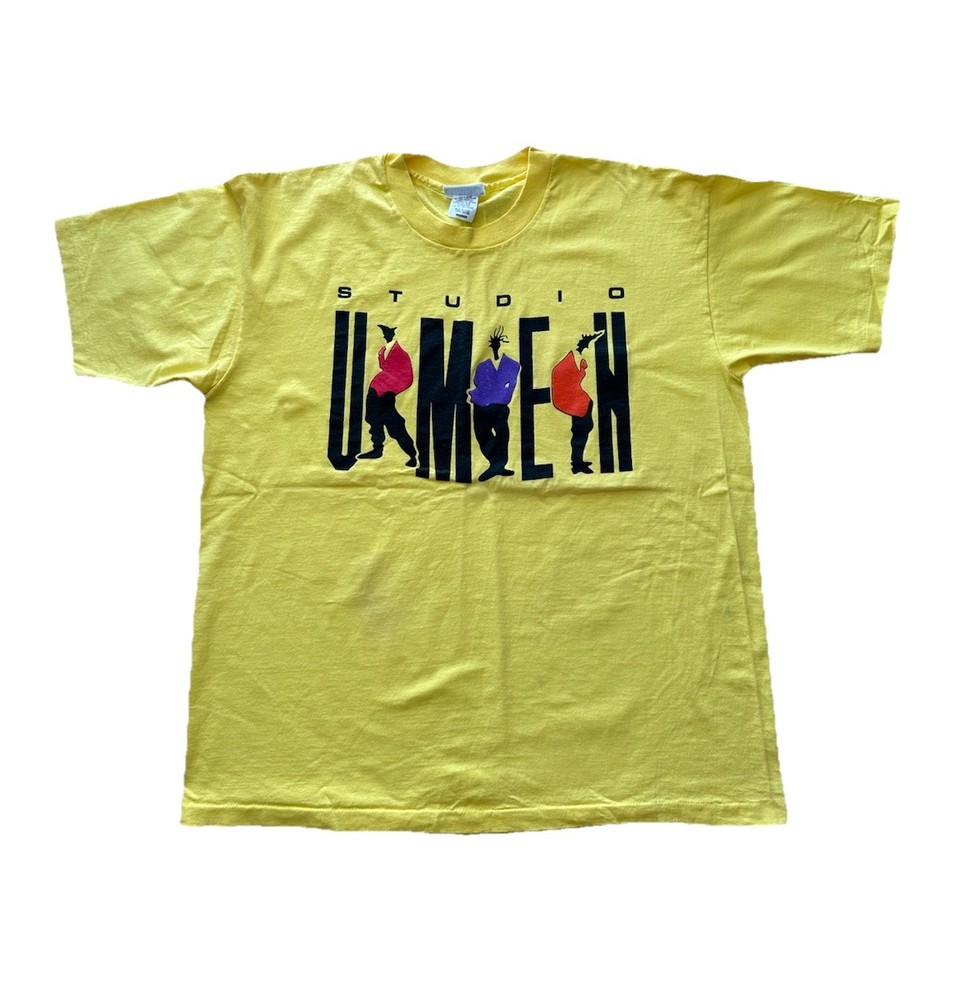 Rare Vintage 80s Studio Umen Graphic T Shirt Single Stitch Sz X- Large Yellow