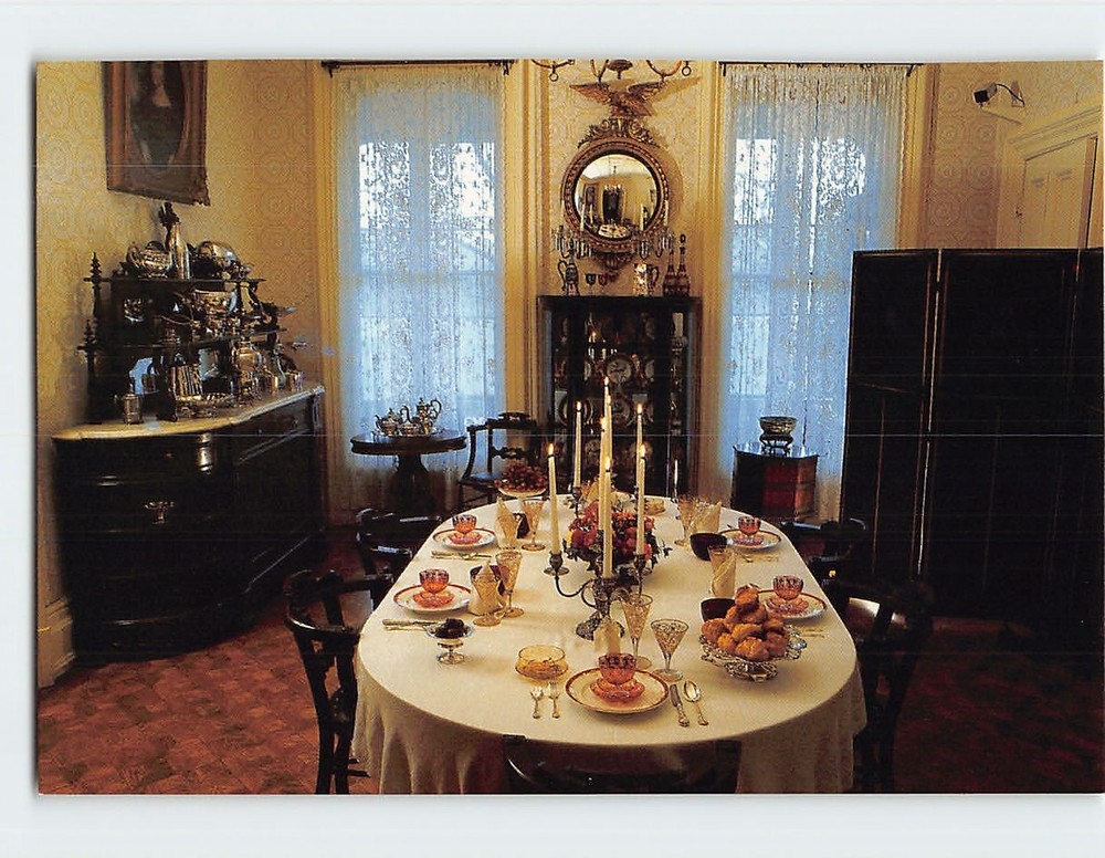 Postcard Dining Room Villa Louis Historic Site Prairie du Chien Wisconsin USA