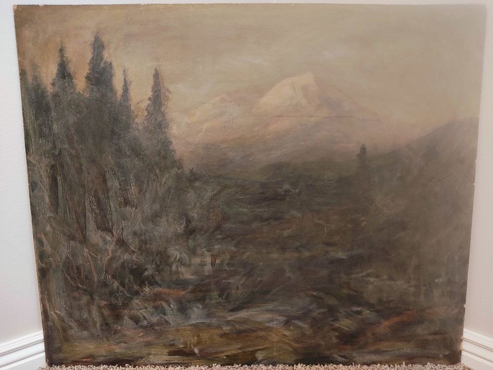 Vtg David Dave Stirling CO Art Oil Painting Rocky Mountain Landscape 1920s-1930sMountain landscape