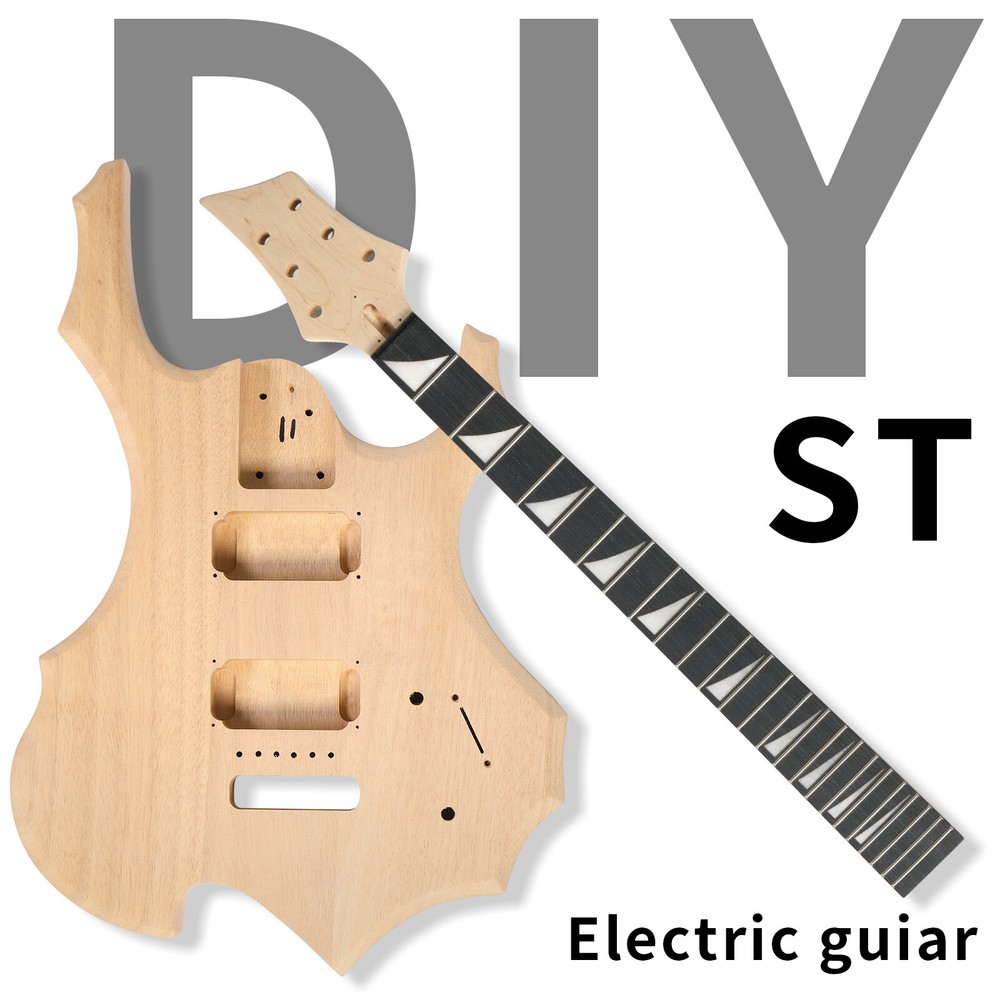 DIY Double Open Pick Up Peach Core Guitar Body Flame Electric Guitar Standard