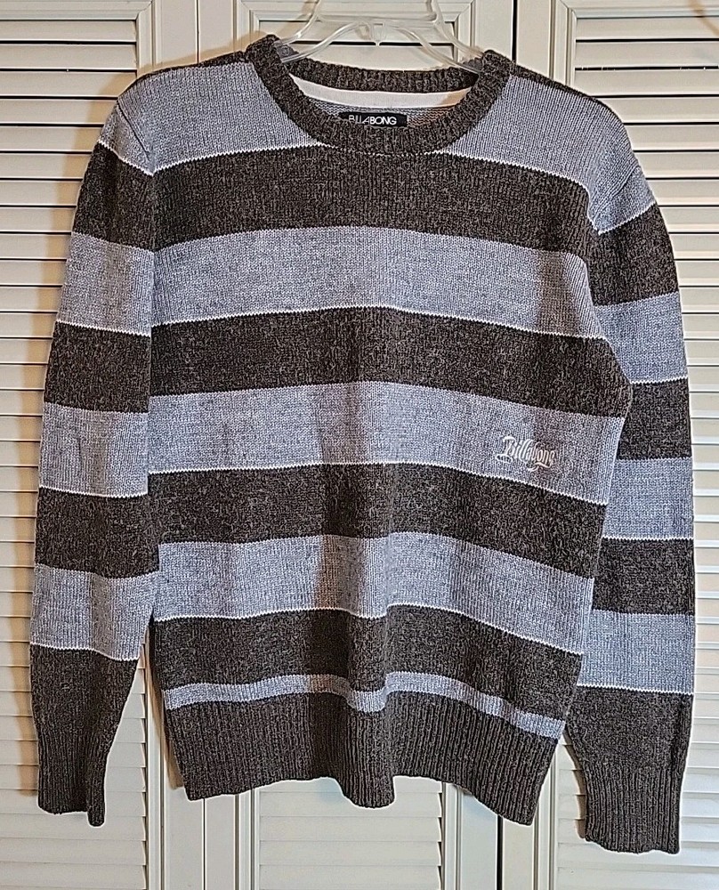 VTG Billabong Sweater Mens L Wool Grunge Y2K Knit Surf Skate Emo Striped