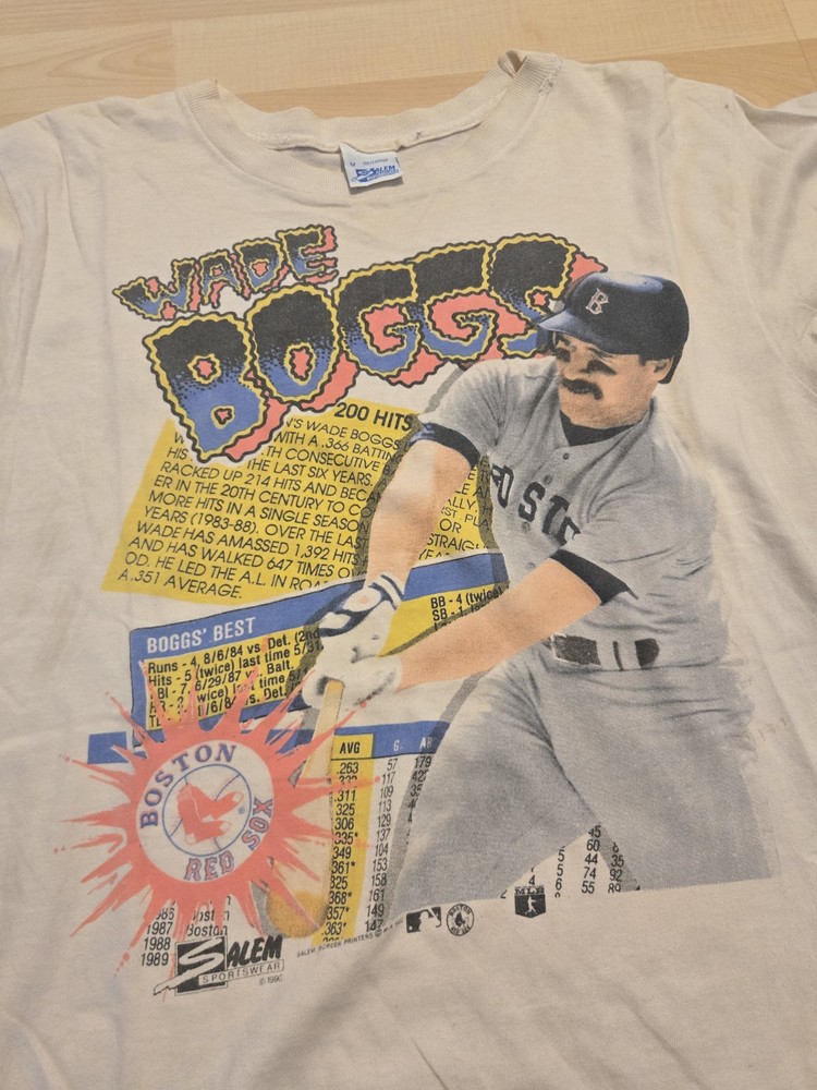 Boston Red Sox Wade Boggs Shirt Vintage 80s MLB Baseball Stark  Salem Sz Large
