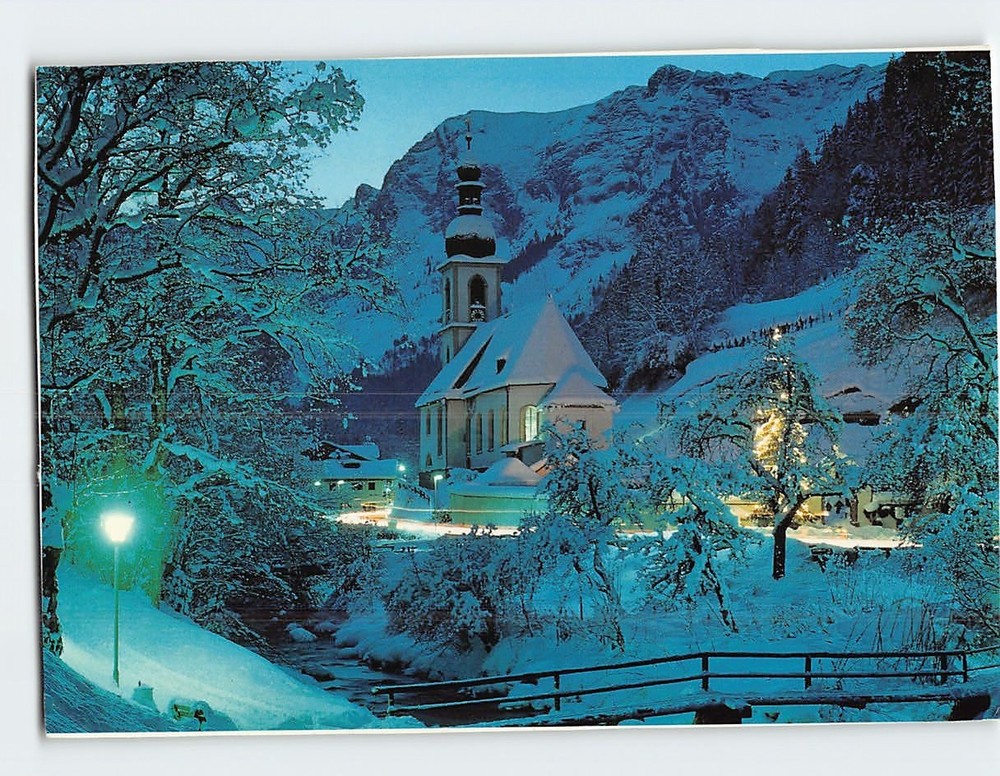 Postcard Winter Scene Ramsau bei Berchtesgaden Germany