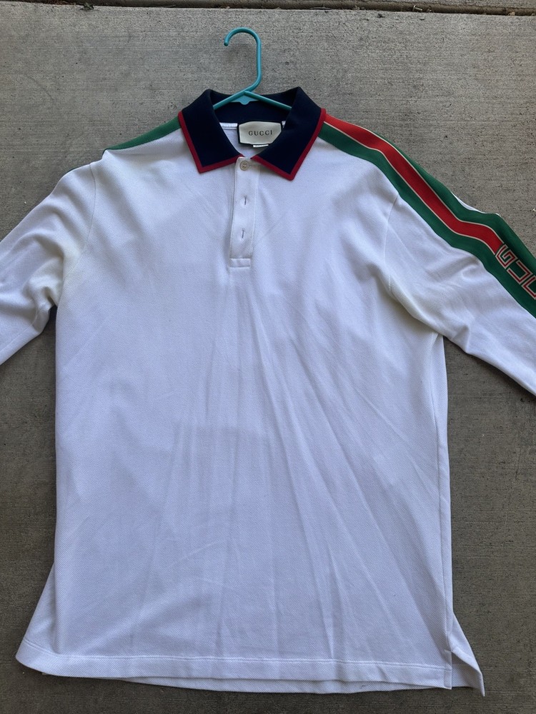 GUCCI Polo Long Sleeve Shirts white