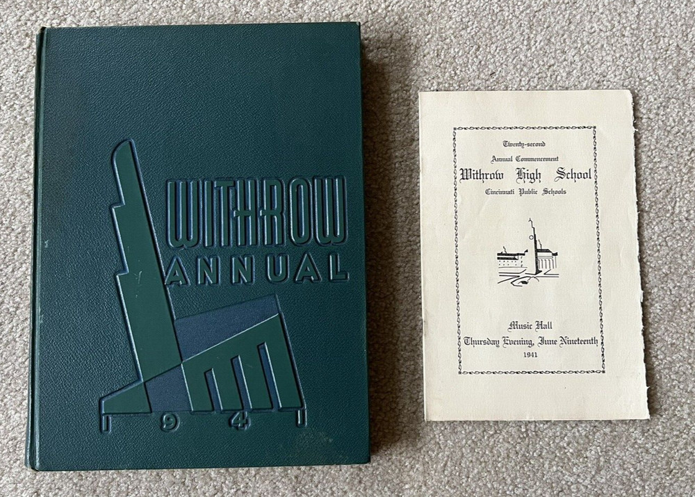 1941 Withrow High School Yearbook/Annual Cincinnati, Ohio  & 1941 Comm. Program