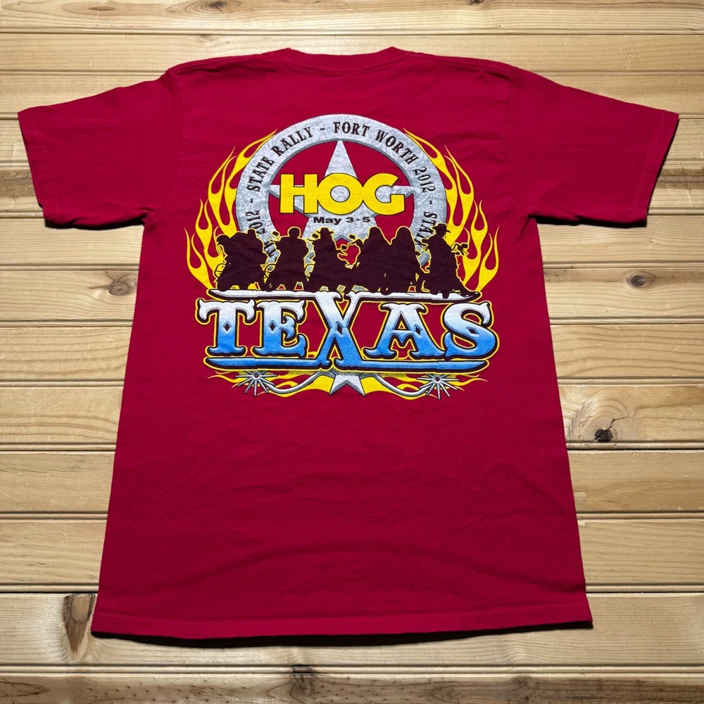 2012 Harley Davidson HOG Texas State Rally Fort Worth Graphic Biker Shirt Small