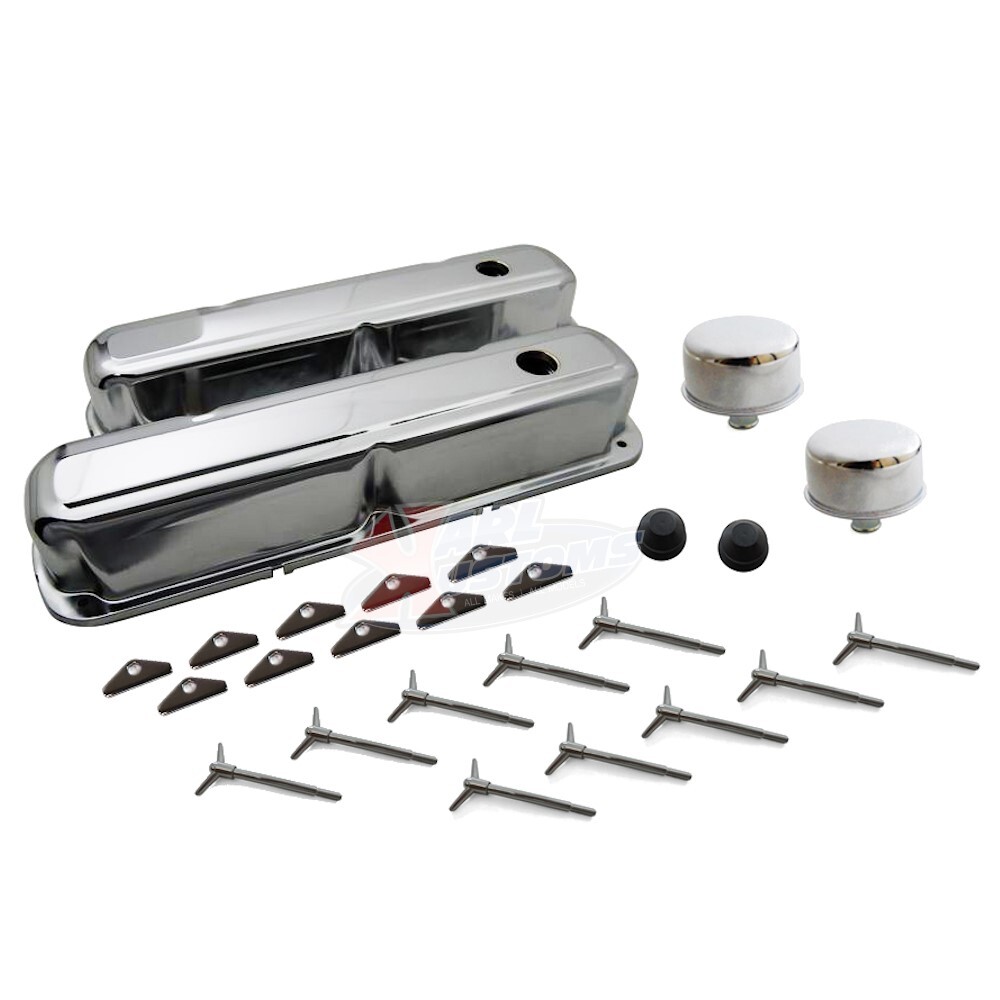 Chrysler Small Block 1964-73 Chrome Dress-Up Kit Short Valve Covers T-Nuts