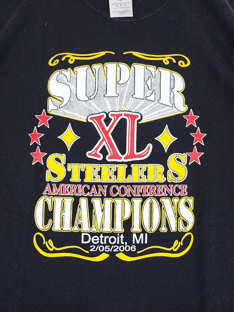 Vtg  NFL Pittsburgh Steelers 2006 Super Bowl 40 Champs Men T Shirt Size XL
