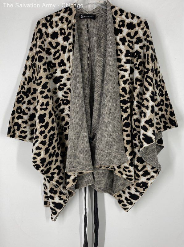 New York & Company Womens Multicolor Animal Print Cardigan Sweater Size XS/S