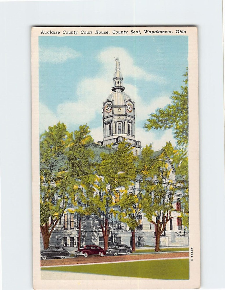 Postcard Auglaize County Courthouse County Seat Wapakoneta Ohio USA