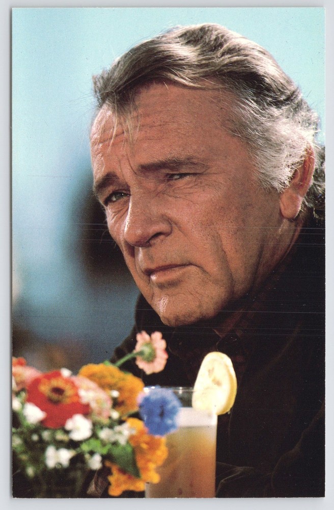 Famous~Portrait of Richard Burton With Beer~Vintage Postcard