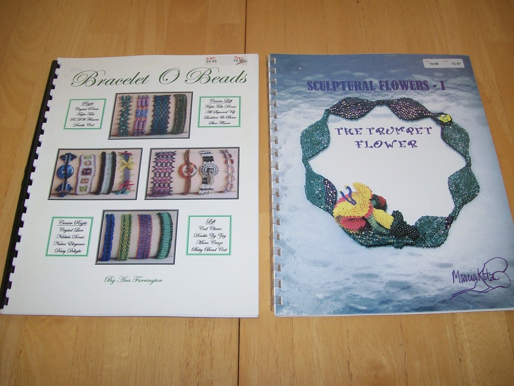 Vintage Lot of 2 Beaded Necklace & Bracelet Pattern Beading Design Booklets