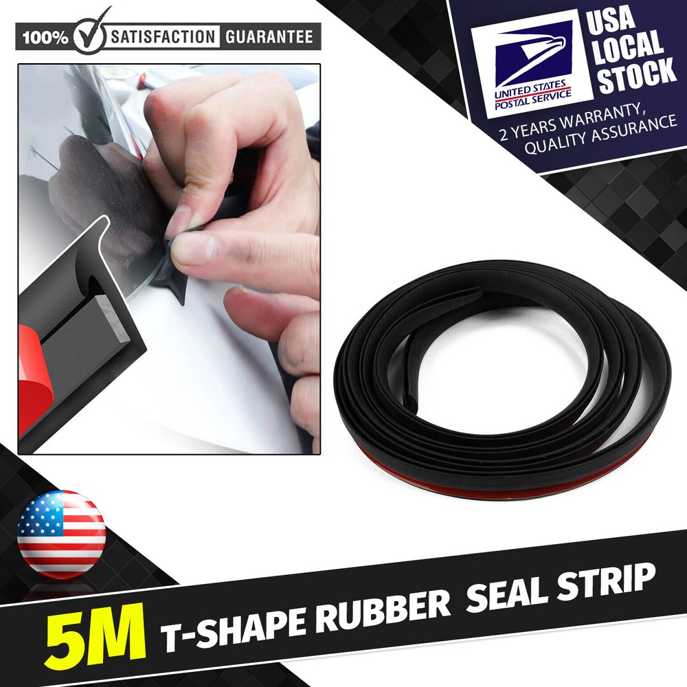 16ft T-Shape Rubber Seal Car Door Edge Guard Molding Trim Protectors Seal Strip