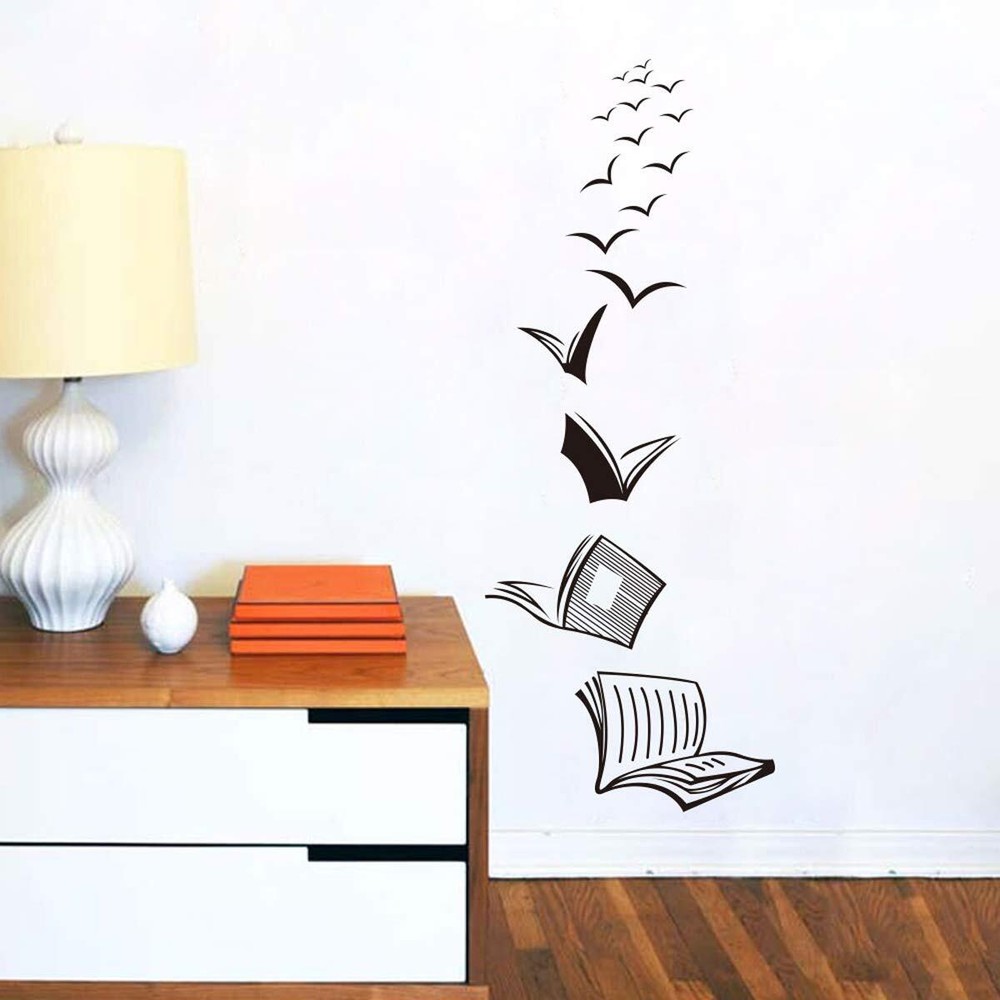 ADECALS Open Book Wall Sticker Reading Book Wall Art Book