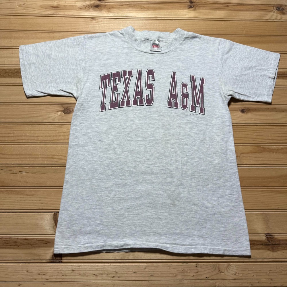Vintage 90s Texas A&M University College Graphic Heather T-Shirt USA Made Large
