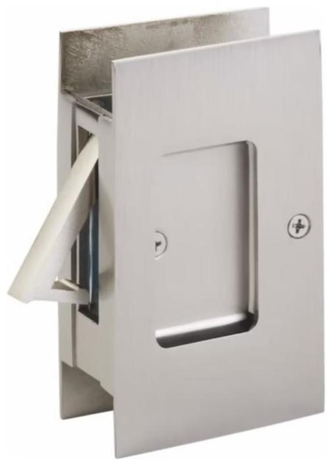 Emtek 2107 Modern Rectangular Nickel Pocket Door Lock