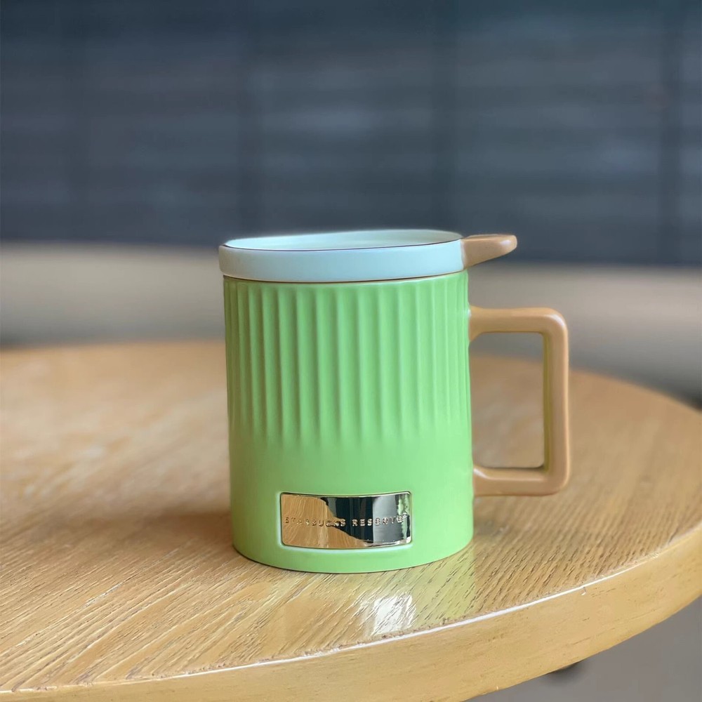 2024 Starbucks Reserve Spring Rhythm Green 12oz Ceramic Mug with Lid - New China Edition