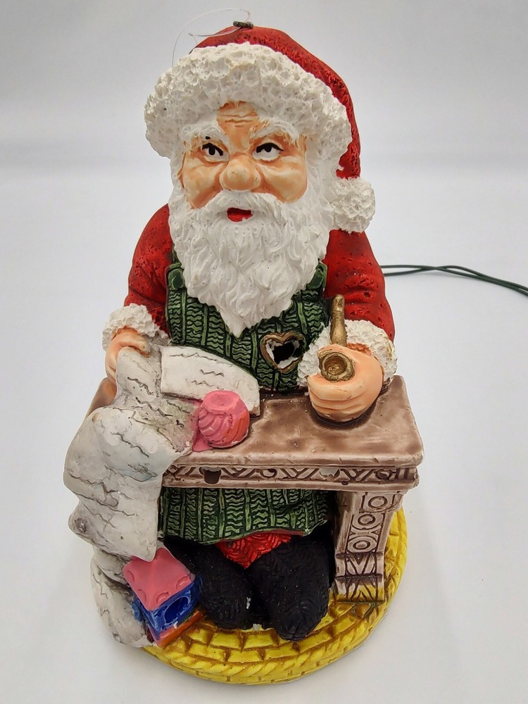 Trim Accent Velvet Touch Santa Christmas Tree Ornament Lighted Illuminated VTG-image