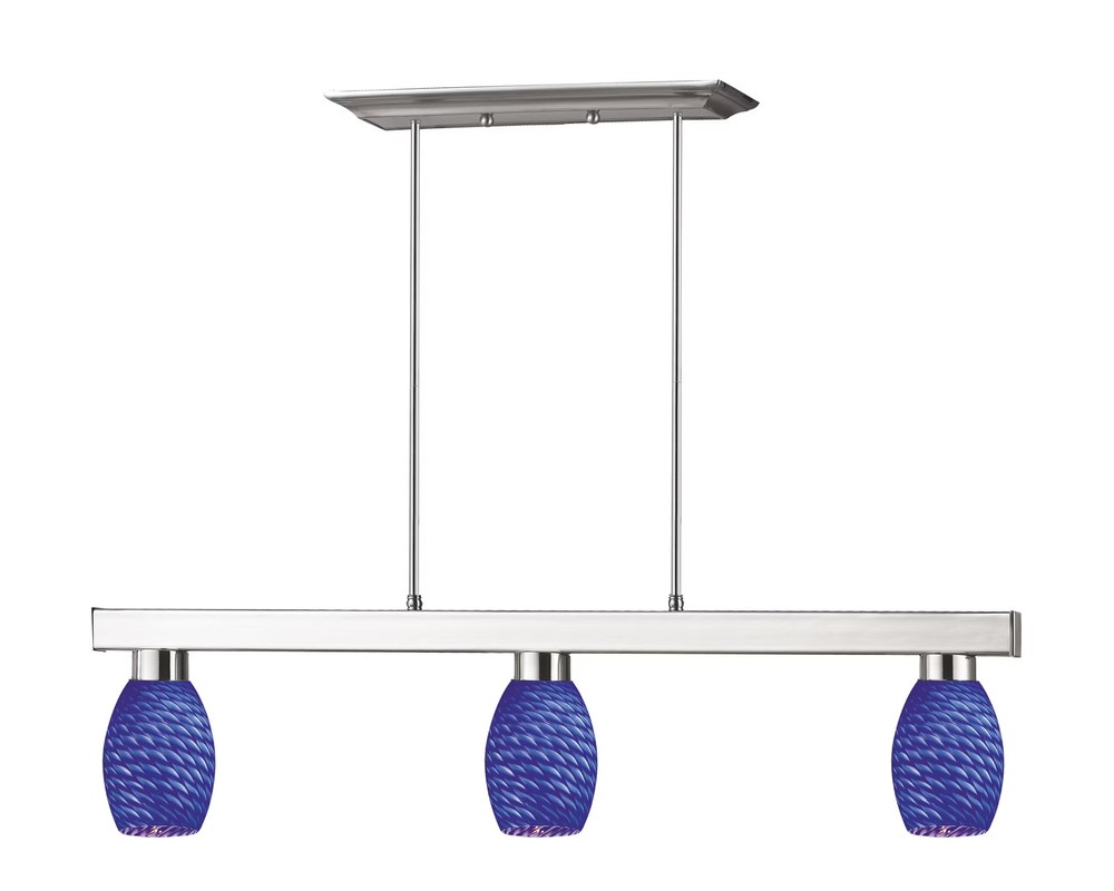 Brushed Nickel 3-Light Linear Pendant for Modern Players