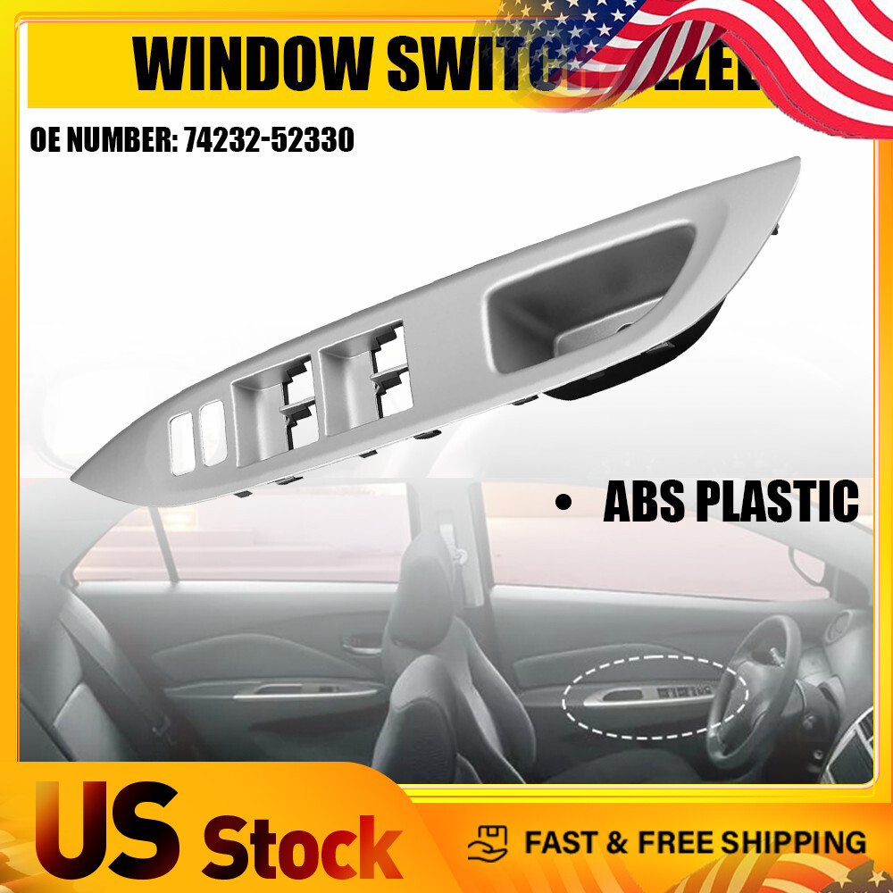 Silver Master Power Window Switch Bezel Trim for Toyota Yaris 45484 4D Sedan