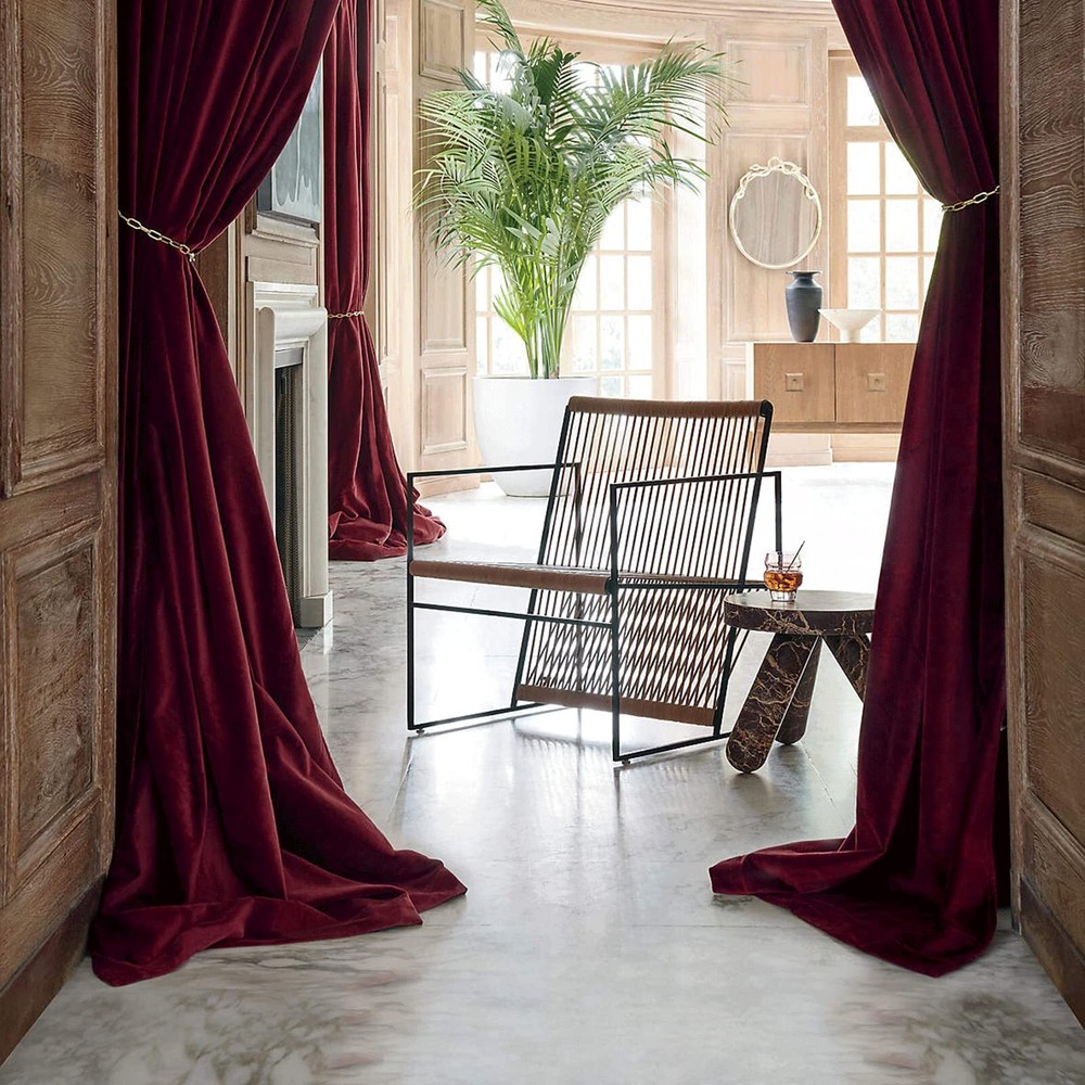 NICETOWN 108-Inch Red Velvet Christmas Curtains for Festive Home Decor