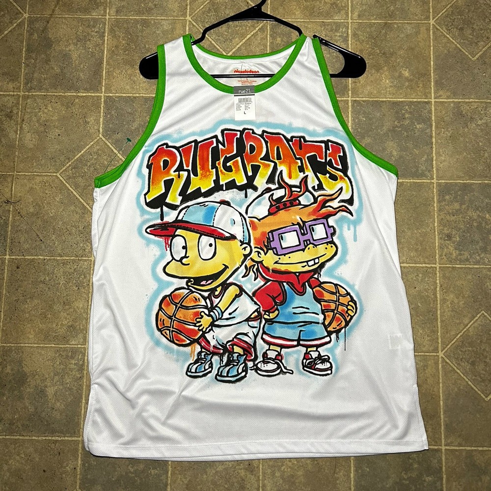 Nickelodeon Rugrats Tommy Chuckie Basketball Jersey Tank Top Size L